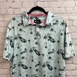 Flomotion Men's Light Blue Palm Trees Golf Bags All Over Print Size Large